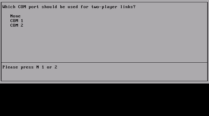 Strike II IBM PC/Compatibles Screenshot: Setup a two player game?