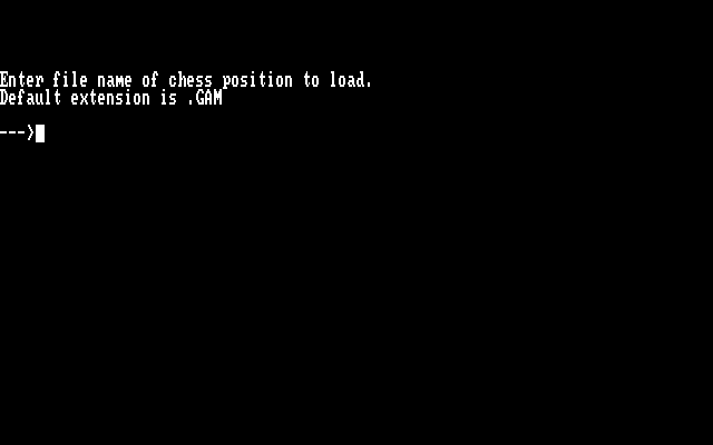 World Class Chess IBM PC/Compatibles Screenshot: You can load saved games from disk.