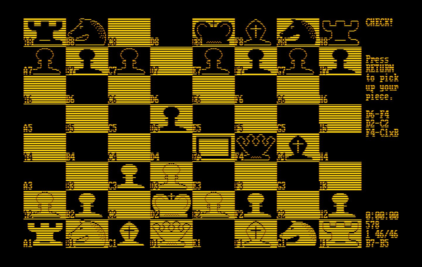 World Class Chess IBM PC/Compatibles Screenshot: You can optionally show the space names.