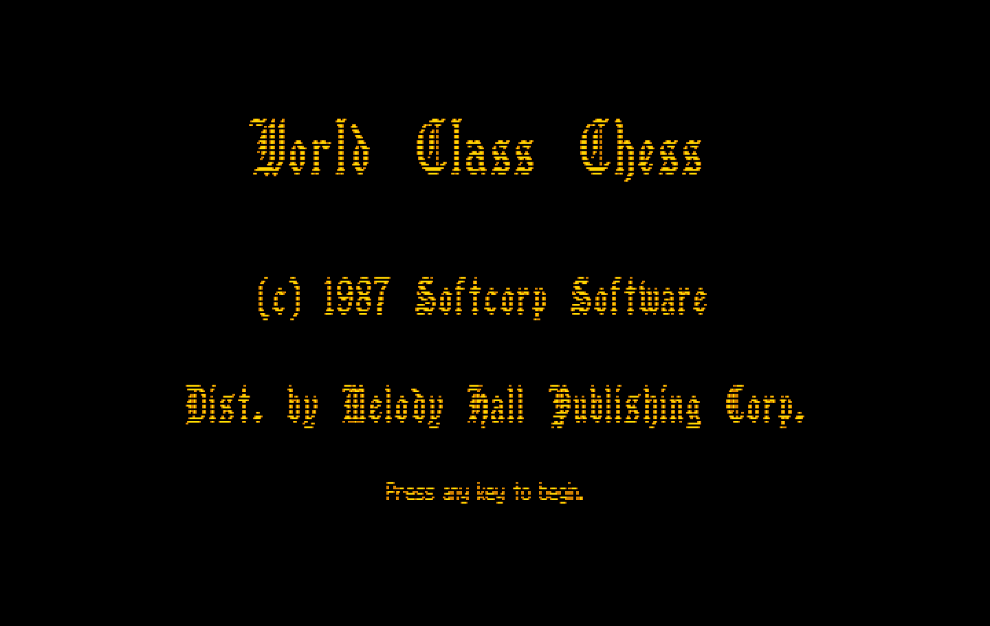 World Class Chess IBM PC/Compatibles Screenshot: Title screen.