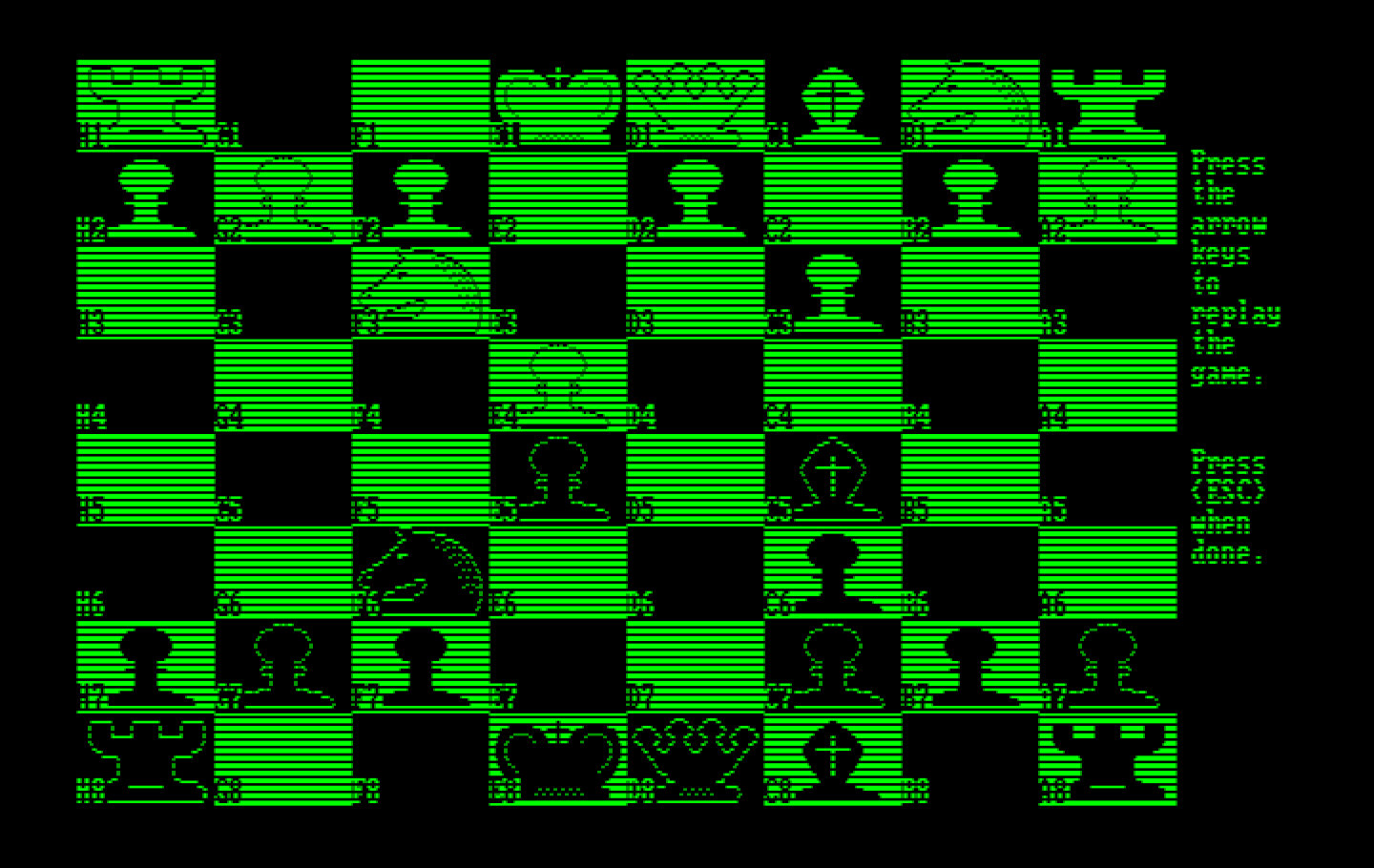 World Class Chess IBM PC/Compatibles Screenshot: You can replay games, including some famous ones.