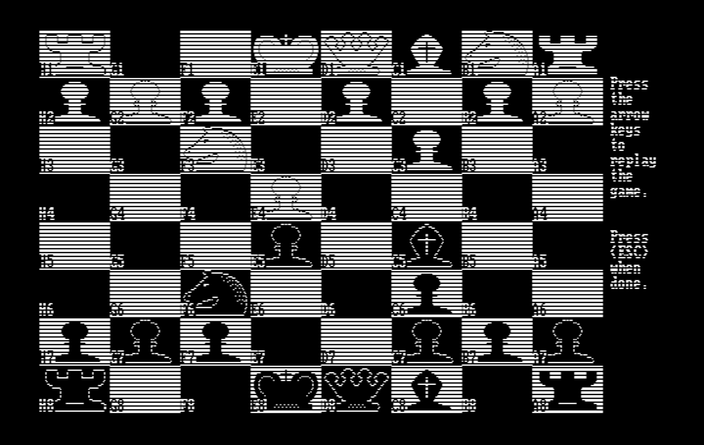 World Class Chess IBM PC/Compatibles Screenshot: You can replay games, including some famous ones.
