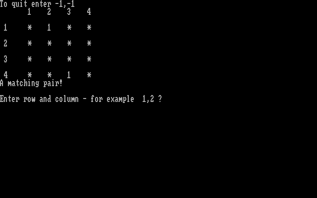 Skill Builders IBM PC/Compatibles Screenshot: Memory builder...a match!