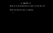 Skill Builders for IBM PC/Compatibles - Analysis; the decision maker takes some input and helps make decisions.