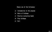 Cribbage for IBM PC/Compatibles - The main menu.