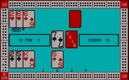 Cribbage for IBM PC/Compatibles - Playing a hand.