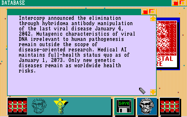 Portal Amiga Screenshot: Reading a portion of the story...