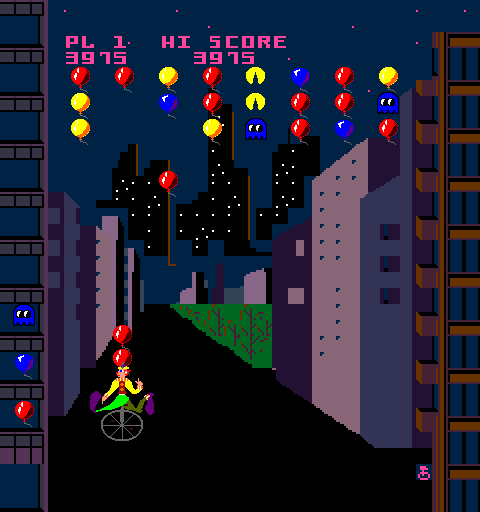 Kick Arcade Screenshot: This level features Pac-Man ghosts too...