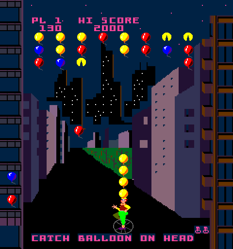 Kick Arcade Screenshot: Catch balloons on your head now...