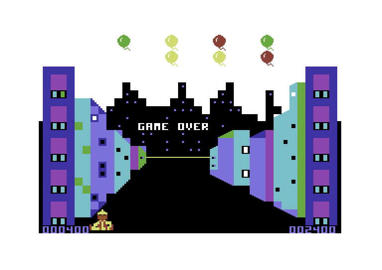 Kick Commodore 64 Screenshot: Game over.
