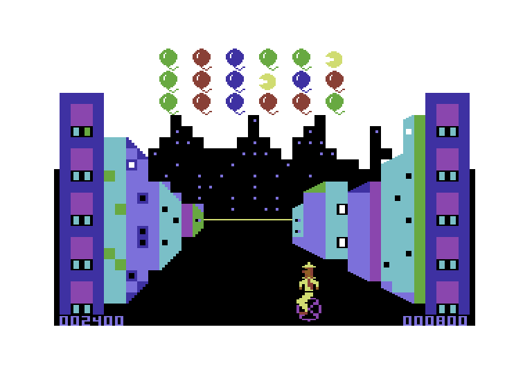 Kick Commodore 64 Screenshot: Second level; there are some Pac-Man's this time around!