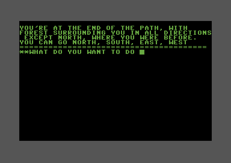 Adventure Pak Commodore 64 Screenshot: Sorcer's Castle - At the end of a path...