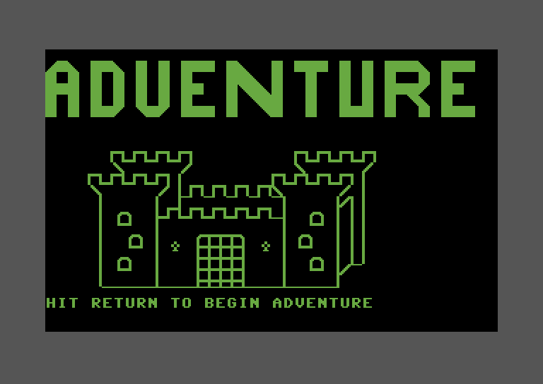 Adventure Pak Commodore 64 Screenshot: Cavern of Riches - Title screen.