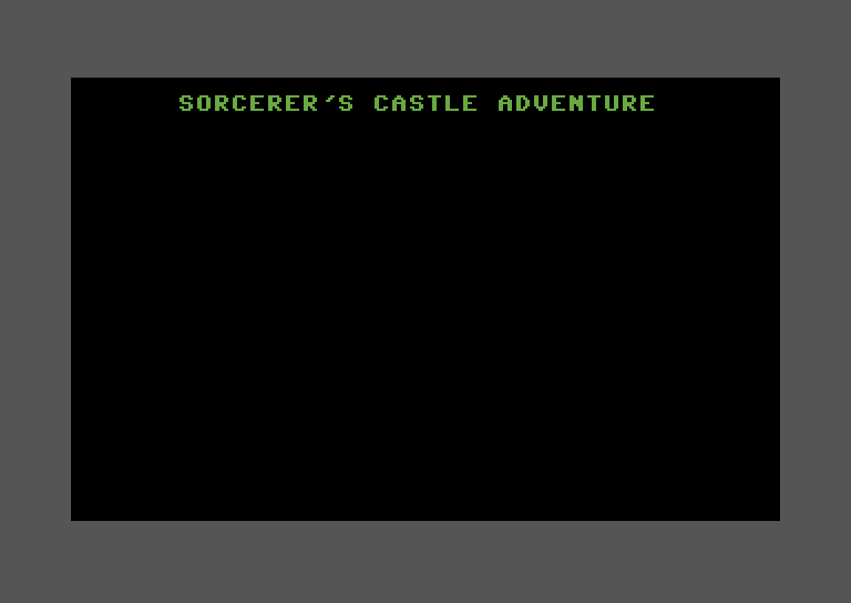 Adventure Pak Commodore 64 Screenshot: Sorcer's Castle - Title screen.