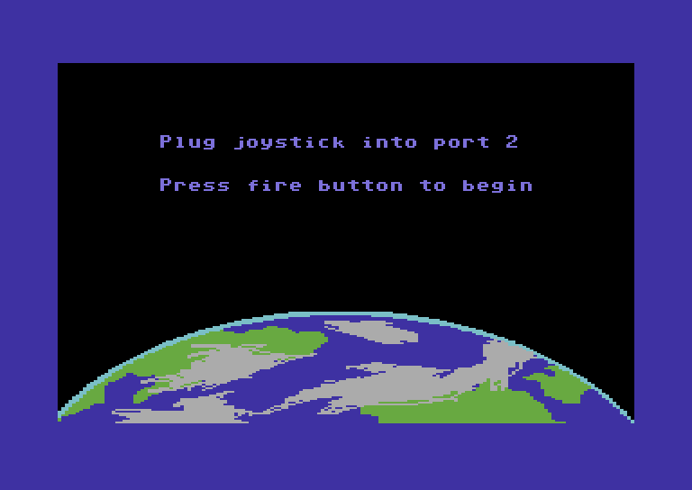 Space Games Commodore 64 Screenshot: Creeps - Press joystick button to begin game.
