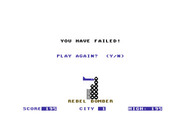 Space Games for Commodore 64 - Rebel Bomber - Game over.