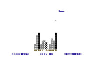 Space Games for Commodore 64 - Rebel Bomber - Bombing a city.