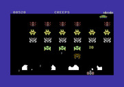 Space Games for Commodore 64 - Creeps - Earned 30 points for shooting one of the invaders.