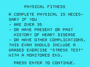 Physical Fitness for TI-99/4A - Disclaimer...