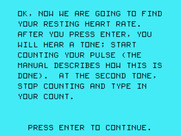 Physical Fitness for TI-99/4A - Time to find your resting heart rate...