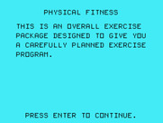 Physical Fitness for TI-99/4A - Introduction...