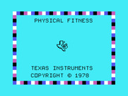 Physical Fitness for TI-99/4A - Title screen.