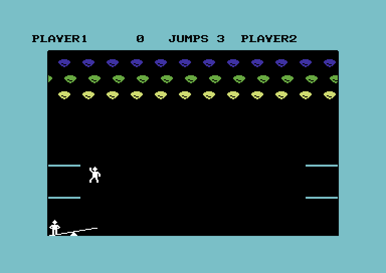 Clowns Commodore 64 Screenshot: Game start.