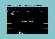 Clowns for Commodore 64 - Bonus points for clearing an entire row of balloons.