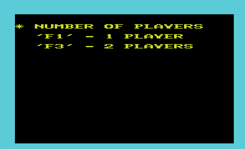 Clowns Commodore VIC-20 Screenshot: Start a one player or two player game?