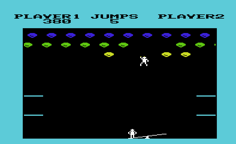 Clowns Commodore VIC-20 Screenshot: Starting to clear the playfield...
