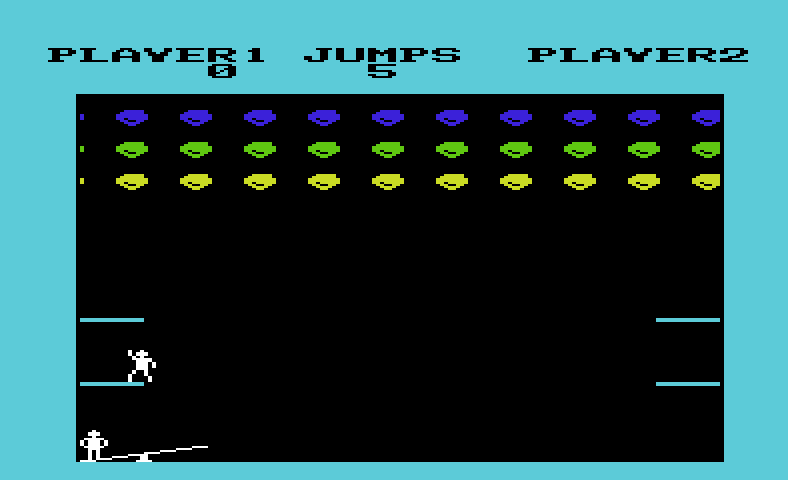 Clowns Commodore VIC-20 Screenshot: Game start.