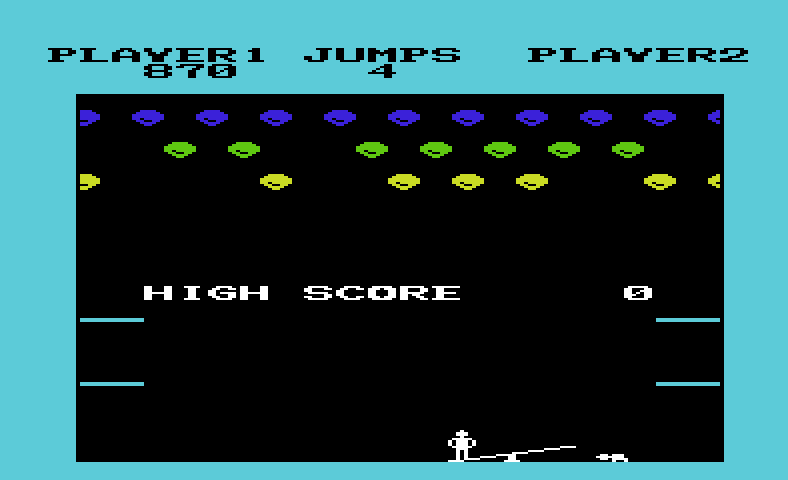 Clowns Commodore VIC-20 Screenshot: Crash! I missed the clown...