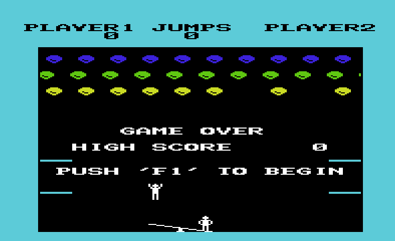 Clowns Commodore VIC-20 Screenshot: Game demo mode.