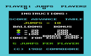 Clowns for Commodore VIC-20 - Starting screen and game instructions.