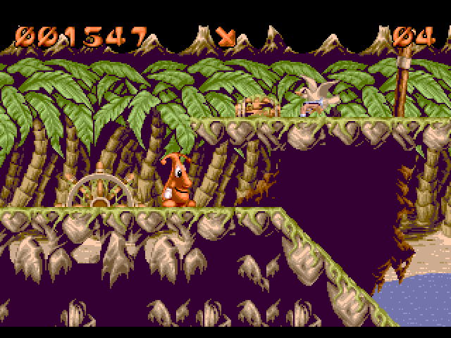 Puggsy Amiga Screenshot: Entering a jungle world.