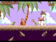 Puggsy for Amiga - Shooting a crab...