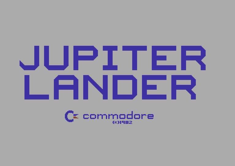 Jupiter Lander Commodore 64 Screenshot: Title screen.