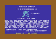 Jupiter Lander for Commodore 64 - Game instructions.