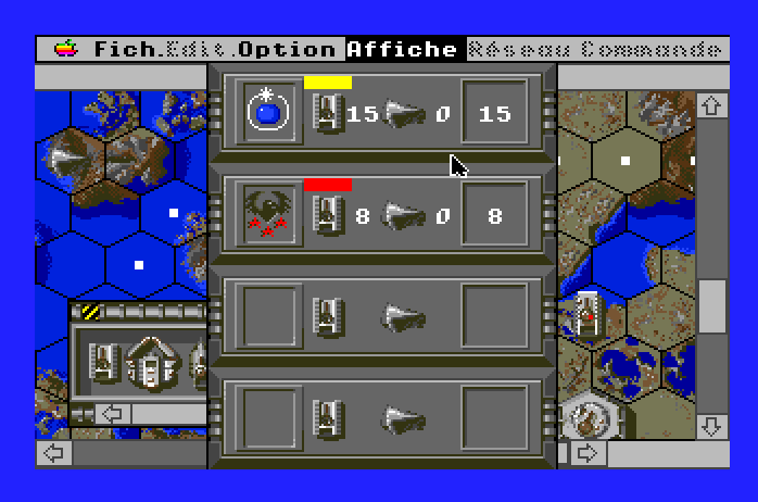 Full Metal Planet Apple IIgs Screenshot: Here's the score so far.