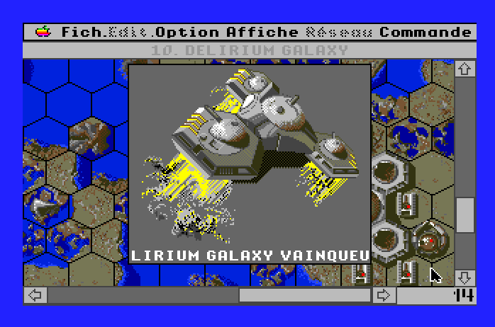 Full Metal Planet Apple IIgs Screenshot: Game over.
