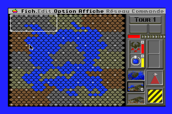 Full Metal Planet Apple IIgs Screenshot: The strategic map at game start.
