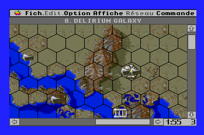 Full Metal Planet Apple IIgs Screenshot: The computer player moves units on the map.