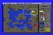 Full Metal Planet for Apple IIgs - The strategic map shows where each player is located.
