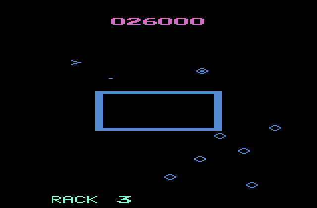 Omega Race Atari 2600 Screenshot: The third level begins.