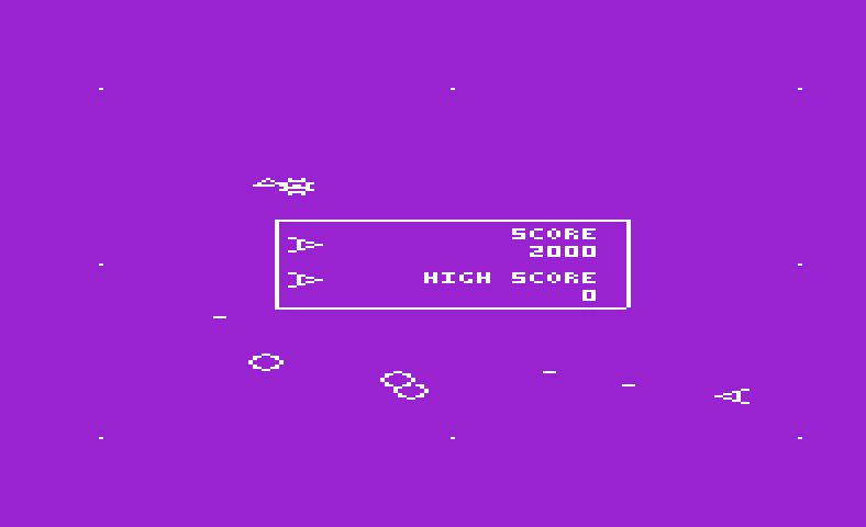 Omega Race Commodore VIC-20 Screenshot: The game allows you to select one of several different background colors.