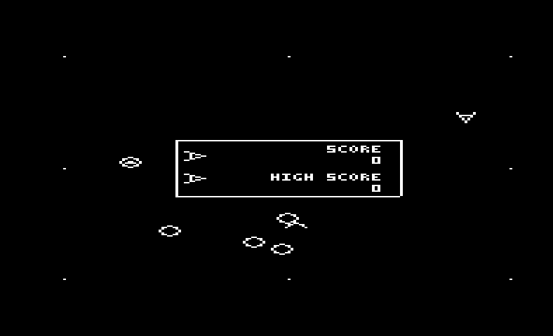 Omega Race Commodore VIC-20 Screenshot: Game start.