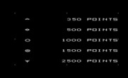 Omega Race for Commodore VIC-20 - Game demo; point values.