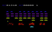 VIC Avenger for Commodore VIC-20 - Second round begins; hiding behind a shield.