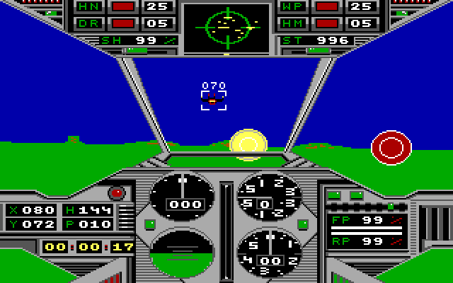 Prowler IBM PC/Compatibles Screenshot: Enemy attacks from above!
