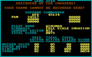 Prowler for IBM PC/Compatibles - Game over.